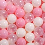 GUESVOT Ball Pit Balls Plastic Balls for Ball Pit BPA Free Plastic Balls Crush and Smash Proof Balls 100pcs 2.2" Set for Toddlers for Play Tent Tunnel (Pink+Beige)