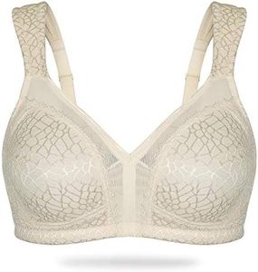 HACI Women's Full Coverage Non Padded Wirefree Plus Size Minimizer Bra for Large Bust Support Seamless(36DD, Nude)