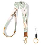 Hsxnam Neck Lanyard Key Chain, Long Lanyard Strap Keychain Holder for Women Men Car Keys ID Badges Card Wallet Phone Camera, Boho Plants