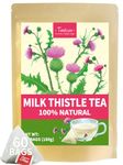 TeeLux Milk Thistle Tea Bags 60 Count, Pure Natural Milk Thistle Seed, Caffeine Free Herbal Tea, Biodegradable Tea Bags