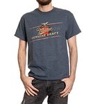 Miller Genuine Draft Logo Beer T-Shirt (Medium, Heather Charcoal)