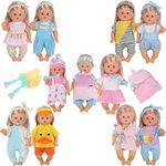 10 Sets for 10-11-12 Inch Baby Doll Clothes Dress Newborn Baby Doll Accessories Gown Costumes Outfits with Schoolbag Kitchen Toy Xmas Present (for 10-12'' Doll)