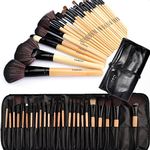 Makeup Brushes Set 24pcs Natural Hair Synthetic Wood Handle Cadrim Professional Makeup Brush Set Foundation Powder Blush Blending Shading Eyeshadow Concealers Cosmetic Brushes Kit Travel Makeup Brush