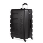 SwissGear Signature Hardside Expandable Luggage with Spinner Wheels and TSA Lock, Black/Black, Checked-Large 27-Inch