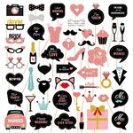 Wedding Photo Booth Props Funny Wedding Decorations for Reception Engagement Party Decorations Selfie Photobooth Props 4 Colors Real Glitter 51 Pieces