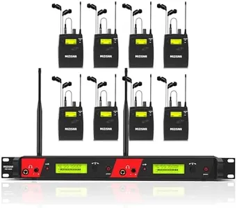 MIZISNR Wireless in Ear Monitor System, 2 Channel 8 Bodypacks Pro Mono IEM System for Musicians, Metal Rack Mount Monitor w/ 2x40 UHF Frequencies, 330ft Range for Band, Stage or Studio (IME-8000)