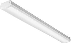 Lithonia Lighting FMLWL 48 840 ZT MVOLT Low-Profile LED Flush Mount Ceiling Light, Wraparound Lighting Fixture for Kitchen, Laundry Room, Garage, and More, 4-Foot, 4000K Cool White