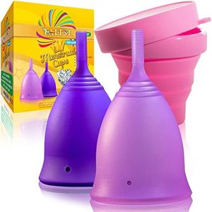 Talisi Menstrual Cups - Reusable Menstruation Period Cup for Women With Collapsible Sterilization Menstrual Cup for Beginners - Feminine Hygiene Products Alternative to Tampon - Regular and Heavy Flow