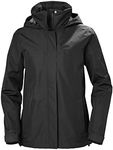 Helly Hansen Women's W Aden Hooded Rain Jacket, 990 Black, X-Large