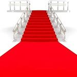 jxgzyy Red Carpet Aisle Runner 1X10m Red Runner Rug 2.2mm Thickness Red Carpet Roll Non-slip VIP Red Carpet Runner Bridal Walkway Runner Rug For Wedding Party Red Stairway Runner