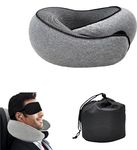 Flyhugz Neck Pillow，Wander Plus Travel Neck Pillow，Memory Foam Airplane Travel Neck Pillow，Flyhugz Travel Neck Pillow.（Dark Grey）