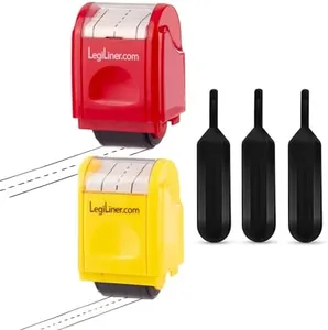 LEGILINER Set of 2: one 3/4" RED and one 1/2" Yellow and a Free Ink Refill.