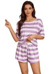 SMOWKLY Printed nightduit || Everyday Nightsuit || Night Dress || Shorts Set || Pyjama Set for Women Purple