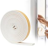 Door Weather Stripping, Door Seal Strip - Self Adhesive Foam Seal Strip Weatherstripping for Doors Frame and Windows Gaps, Weatherstrip Anti-Collision D Type Door Seal Strip 20 Feet by YOUSHARES (White)