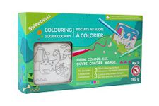 Sweetness Colouring Sugar Cookie Kit (Dinos) | 3 Delicious Sugar Cookies & 3 Food Colouring Markers | Prep, Mess, and Chaos Free Cookie Decorating | 102g per kit