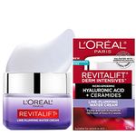 L'Oréal Paris Hyaluronic Acid + Ceramides Cream, Revitalift Micro-Epidermic, Replumping Face Moisturizer Cream, Softer, Brighter & Smoother-looking Skin, Reduces look of all types of lines, Fragrance Free, Skincare, 50ml