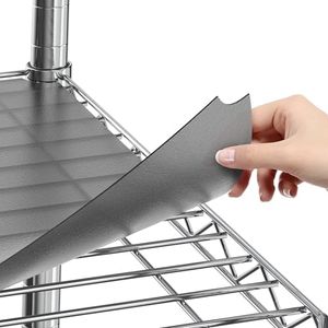 Shelf Liners for Wire Shelf System - Set of 3 in Graphite - 13.4 x 23.2 inch - Plastic Wire Shelving Shelf Mats - Made in USA