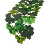 Simhomsen Embroidered Irish Clover Table Runner for St. Patrick’s Day, Spring Decorations (14 x 54 inches)