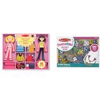 Melissa & Doug Magnetic Dress-Up Dolls for 3 Year Olds Girls Toys | Kids Crafts Sets Girls & Boys & Butterfly Necklace Craft Bead Set | Wooden Beads for Jewellery Making Kit