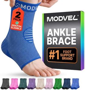 Modvel Foot & Ankle Brace Socks for Sprained Ankle Compression Sleeve - Ankle Support for Women & Men - Tendonitis & Arthritis Ankle Brace Sports Running, Torn Ligaments & Women Stabilizing Ankle Wrap