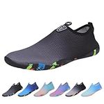 EDOTON Water Shoes Mens Womens Aqua Beach Shoes Lightweight Barefoot Shoes Quick Dry Swim Shoes for Sport Swimming Pool Yoga Running Diving Boating Surf (9 UK,Gradient Black)