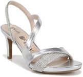 LifeStride Women's Mia Glitz Strappy Heeled Dress Sandals, Silver, 9 Wide