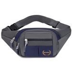 Mithras Polyester Waist Bag for Men,Women/Fanny Pack for Hiking Travel Camping Running Sports Outdoors/Money Belt with Adjustable Strap (Navy Blue)