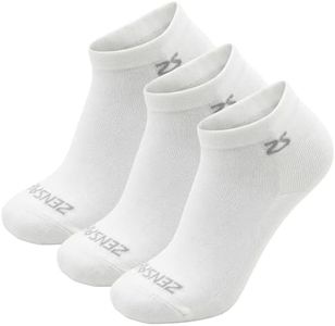 Zensah Alpaca Wool Running Socks – Ankle/Quarter, Moisture Wicking Socks Made in USA for Athletes, Men and Women (White, Medium, 3 Pairs)