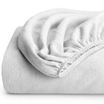 Bare Home Super Soft Fleece Fitted Sheet - Queen Size - Extra Plush Polar Fleece, Pill Resistant - Deep Pocket - All Season Cozy Warmth, Breathable & Hypoallergenic (Queen, White)