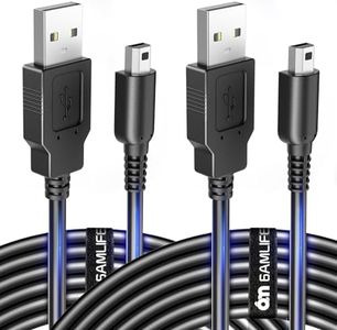 6amLifestyle [2 Pack 4FT 3DS 2DS DSi Charger Cable Power USB Charging Cord Compatible with Nintendo New 3DS XL/New 3DS/ 3DS XL/ 3DS/ New 2DS XL/New 2DS/ 2DS XL/ 2DS/ DSi/DSi XL, Black