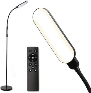 LED Floor Lamp, 15W Reading Lamp, 5 Color Temperature 7 Modes Brightness Dimmable Standing Light for Living Room Bedroom Office, Remote Control and Touch Control with AU Plug (Black)