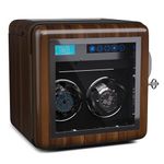 KLARSTEIN Automatic Watch Winder for 2 Watches, Luxury Watch Storage Box, Acrylic Window Display Case, Auto Watch Winder Uk for Men & Women, LED, 5 TPD Settings, Spring Tension Watch Winder Motor