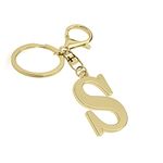 Stainless Steel Gold Letter A-Z Keychain for Women Men, Initial Letter Pendant with Key Ring, Charms for Key Backpack Bag, Gold-s, Average Size