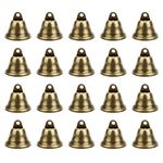 Eowpower 20 Pack 38 mm 1.5 inch Vintage Bronze Style Jingle Bells, Craft Bell for Making Wind Chimes, Christmas Bell