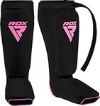 RDX Shin Guards Kickboxing Muay Thai, SATRA Approved, MMA Leg Instep Protection Pads, Sparring Fighting Training Martial Arts Boxing, Elasticated Padded Protector, karate BJJ Taekwondo Gear, Men Women