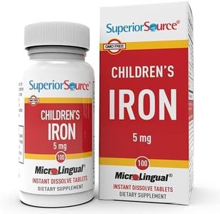 Superior Source Children?s Iron 5 mg - Ferrous Fumarate Supplement for Kids - Iron Supplement for Cell Health & Development Support - Supplement Tablets for Toddlers - 100 Instant Dissolve Tablets