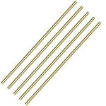 5PCS 2mm Brass Rod, Metal Solid Round Brass Rod Pin Lathe Bar Stock for RC Model Airplane Helicopter DIY Craft - 300mm Length