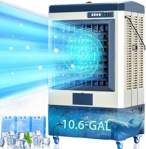 Landeagle 41 Inch Swamp Cooler,4800CFM Portable Evaporative Air Cooler with Continuous Auto Fill,Outdoor Cooling Fan with 10.6 Gal Tank,120°Oscillation,3 Speed for Patio Garage Industry Commercial Use