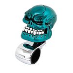 sourcingmap Car Blue Skull Head Style Steering Wheel Knob Silver Tone Handle