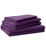 Sfoothome Bed Sheet Set with 4 Sheet Clips - Deep Pockets - 2 Extra Pillow Cases - Wrinkle,Fade,Stain Resistant - 6 Pieces (Queen,Purple)