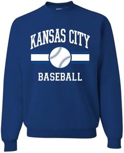 Wild Bobby City of KC Baseball Fantasy Fan Sports Unisex Crewneck Sweatshirt, Royal, 3X-Large
