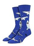 Socksmith Mens Shark Chums Crew Socks (Blue)