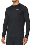 BALEAF Men's Long Sleeve Running Shirts Cool Workout T-Shirts Black Size M