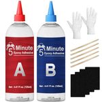 LAMXIN 5 Minutes Epoxy Glue 8.8oz, Tough Durable Heat-Resistant Epoxy Resin Glue, Quick Cure Clear 2 Part Epoxy Glue for Metal, Wood, Tile, Most Plastics & More