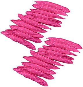 Locisne 20pcs No Heat Curlers You Can Sleep in, Hair Rollers for Long Hair DIY(Pink)