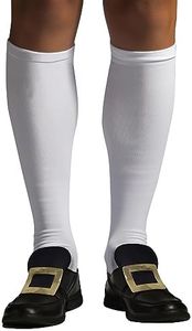 MCJC White Knee High Socks Halloween Colonial Costume Dress Socks Stockings for Adults