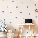 Blue Gray Polka Dot Wall Stickers, sacinora DIY Circle Wall Decals Removable Vinyl Peel and Stick for Nursery Kids Baby Closet Refrigerator Living Room Bedroom Children's Room Playroom Art Decorations