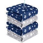 Reusable Bed Pads 34"x36" 4 Pack , Absorbent Waterproof Chuck Pads Non Slip for Incontinence , Waterproof Incontinence Pads Quilted for Seniors, Bedwetting Kids, Aldults Navy & Gray