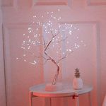 LXcom LED Branch Lights 108 LEDs New Silver Copper Wire Tree Branches LED Bonsai Table Tree Lighted USB Battery Operated with Touch Switch Decorative Desk Lamp for Home Decor (White)