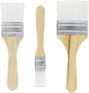 U.S. Art Supply 3 Pack of Variety Size Synthetic Bristle Paint, Chip and Utility Paint Brushes for Paint, Stains, Varnishes, Glues, and Gesso
